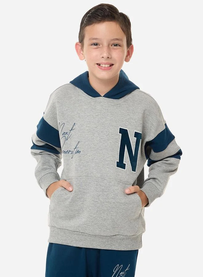victor and jane Slogan Print Regular Fit Hoodie and Joggers Set by Styli
