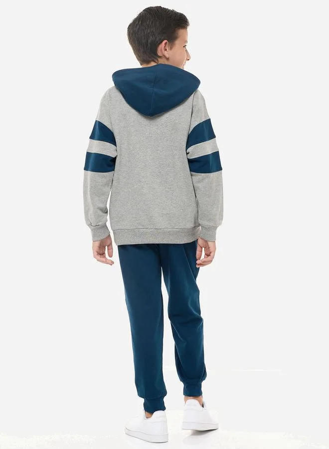 victor and jane Slogan Print Regular Fit Hoodie and Joggers Set by Styli