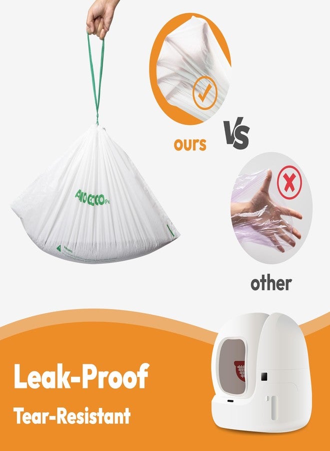 أكياس تبطين صندوق فضلات القطط من AMOGOGOPET، عبوة من 50 كيسًا، متوافقة مع Petkit Pura Max وX، أكياس نفايات بديلة لصندوق فضلات القطط ذاتية التنظيف، أكياس نفايات مانعة للتسرب برباط - Image 4