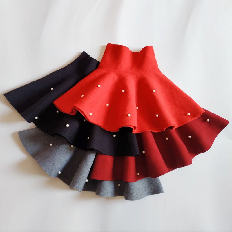 Girls Skirt Performance Tutu Skirt 2024 Spring And Autum Korean Style Short Style Cute Knitted Preppy Style For Middle-Aged And Older Girls - Image 2