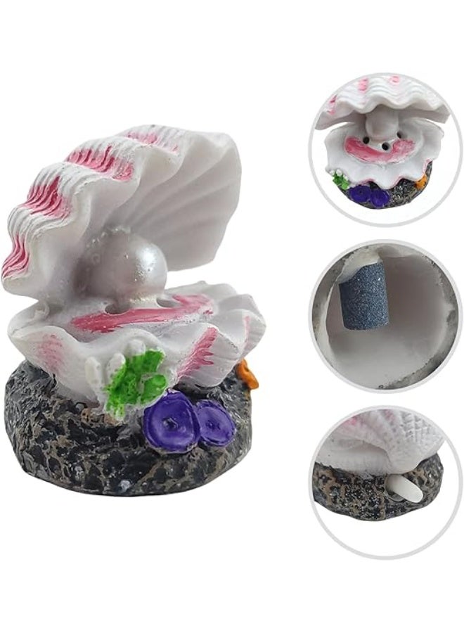 Huangxin WishLotus Mini Scallop Aquarium Bubbler Decorations, Resin Fish Tank Decorations with Bubble Stone (Scallop) - Image 5