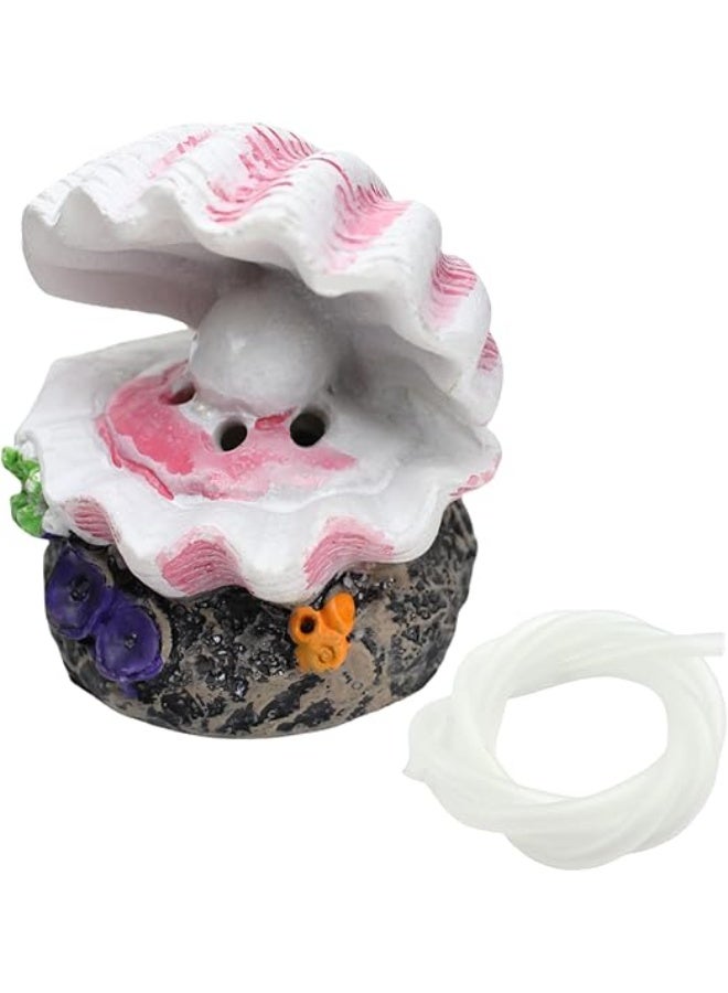 Huangxin WishLotus Mini Scallop Aquarium Bubbler Decorations, Resin Fish Tank Decorations with Bubble Stone (Scallop) - Image 2