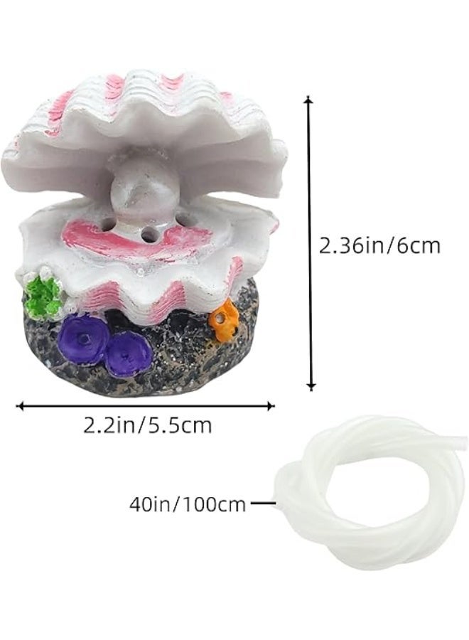 Huangxin WishLotus Mini Scallop Aquarium Bubbler Decorations, Resin Fish Tank Decorations with Bubble Stone (Scallop) - Image 4