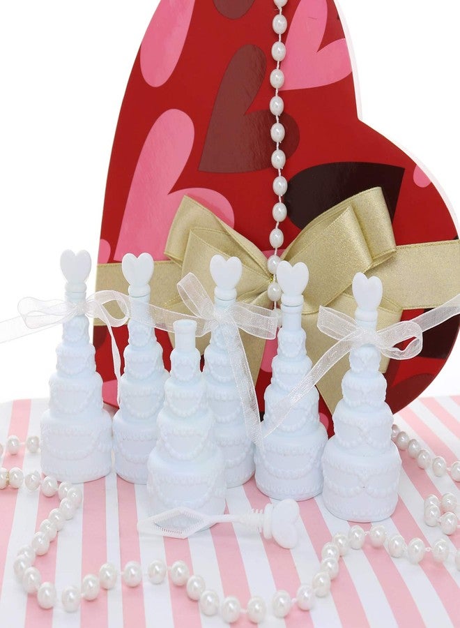 GIFTEXPRESS 48 pcs 3" Wedding Bubble Wands White Cake Shaped Bubble Wands, Party Favors for Wedding Supplies, Valentine's Day, Anniversary Celebrations - Image 2