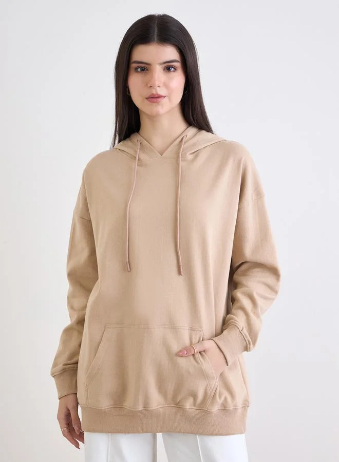 Styli Styli Slogan Print Longline Oversized Hoodie