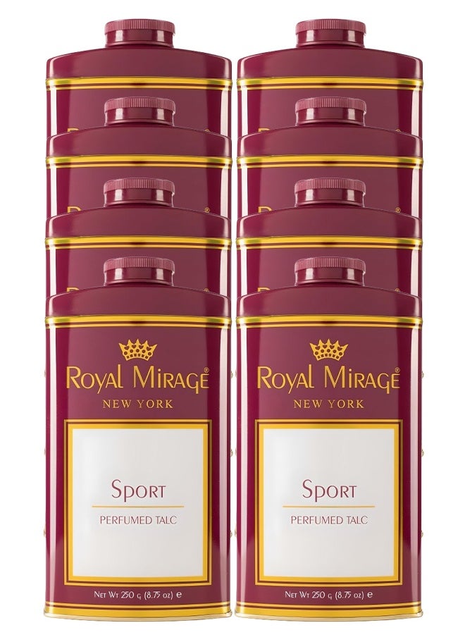 ROYAL MIRAGE 8 Pieces Sport Perfumed Talc Powder 250 Grams  - Image 1