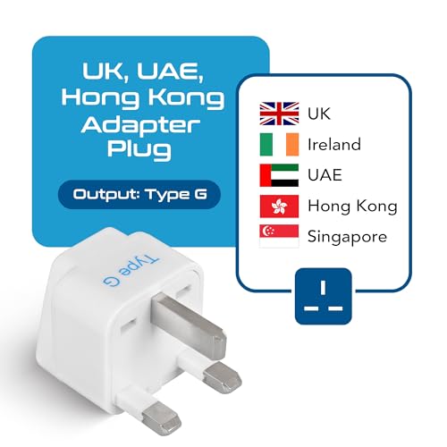 Ceptics India to UK, UAE, Hong Kong & More (Type G) Travel Adapter Plug - CE Certified - Rohs Compliant (GP-7) (Component), White - Image 2