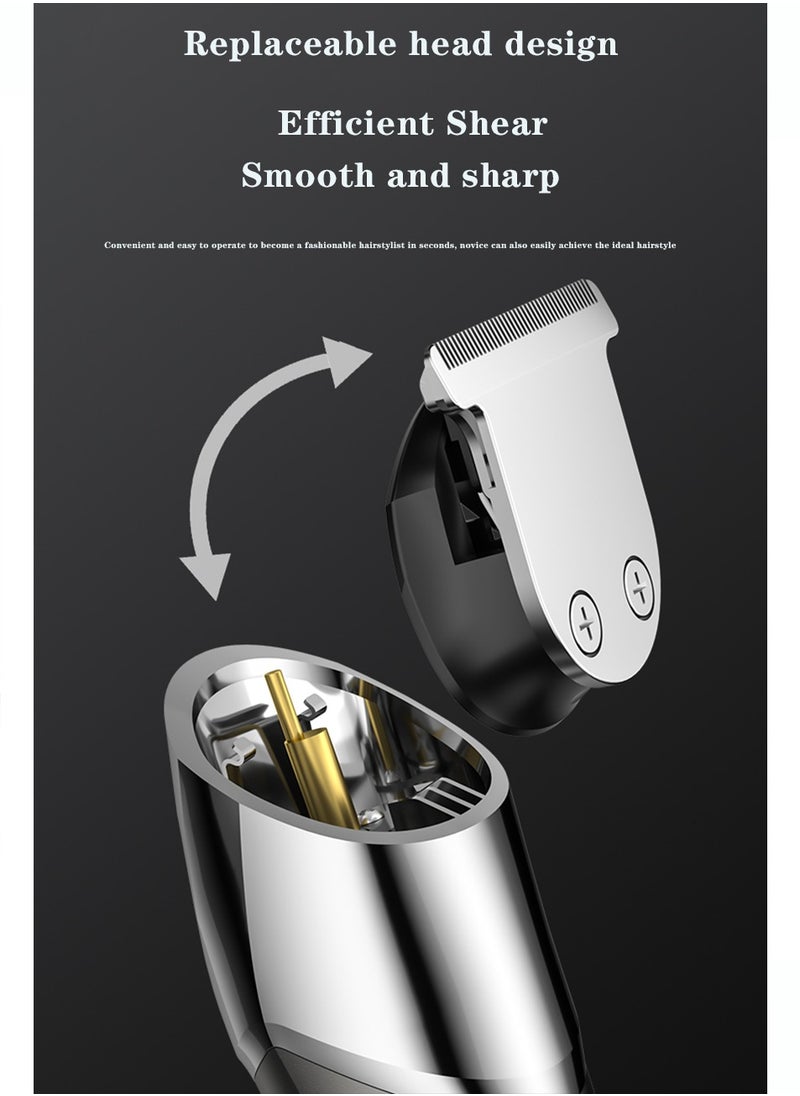 Luttec - 11 in 1 Hair Clipper Cordless Professional Hair Trimmers Beard Trimmer ,Multifunctional Mens Grooming Kit for Beard Face Nose and Ear Hair USB Rechargeable Electric Shaver for Men with Storage Base - Image 1