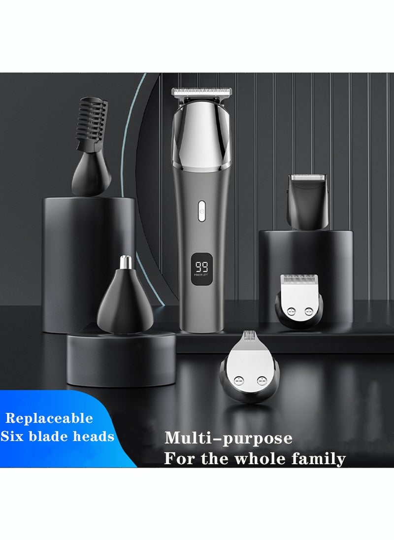 Luttec - 11 in 1 Hair Clipper Cordless Professional Hair Trimmers Beard Trimmer ,Multifunctional Mens Grooming Kit for Beard Face Nose and Ear Hair USB Rechargeable Electric Shaver for Men with Storage Base - Image 1