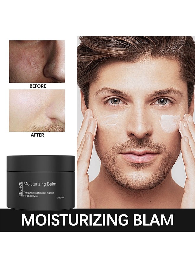 EELHOE Moisturzing Balm -Men's Face Cream 50ml,Refreshing Skin Facial ，Moisturizing Treatment, Shrinking Pores，Has The Effect Of Reducing Skin Relaxation，Suitable For All Skin Types  - Image 2