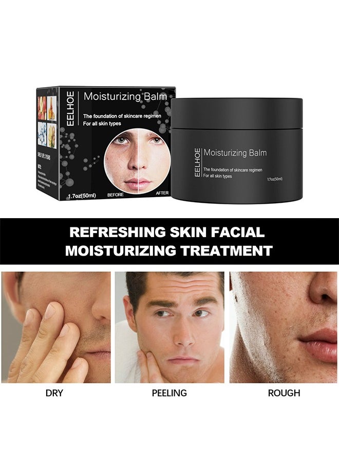 EELHOE Moisturzing Balm -Men's Face Cream 50ml,Refreshing Skin Facial ，Moisturizing Treatment, Shrinking Pores，Has The Effect Of Reducing Skin Relaxation，Suitable For All Skin Types  - Image 4