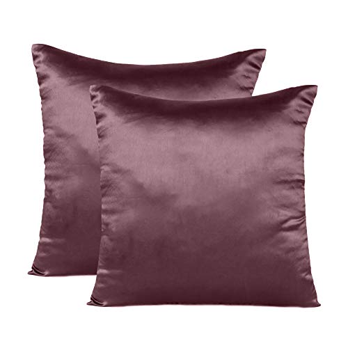 Oussum Decorative Sofa Cushion Covers Throw Cushion Pillow Cover Satin Pillow Case for Home Decor (12 x 12, Grape Wine) - Image 1