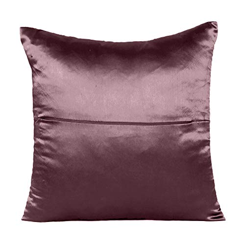 Oussum Decorative Sofa Cushion Covers Throw Cushion Pillow Cover Satin Pillow Case for Home Decor (12 x 12, Grape Wine) - Image 5