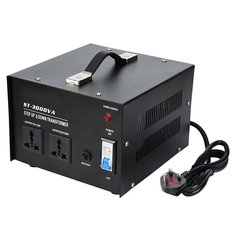 MANGO 3000W Voltage Converter Transformer for 110V120V220V240V Step UpDown Power Converter with Resettable Circuit Breaker and Universal Socket
