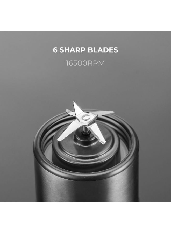 blupebble خلاط محمول قابل لإعادة الشحن من BLUPEBBLE بسعة 450 مل مع 6 شفرات + خالٍ من مادة BPA + سعة 2500 مللي أمبير في الساعة - Image 4