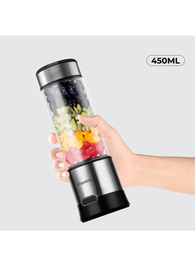 blupebble خلاط محمول قابل لإعادة الشحن من BLUPEBBLE بسعة 450 مل مع 6 شفرات + خالٍ من مادة BPA + سعة 2500 مللي أمبير في الساعة - Image 2