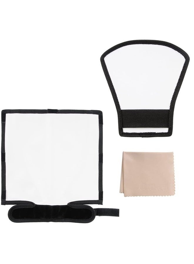 waka Flash Diffuser Reflector Kit - Bend Bounce Flash Diffuser+ Silver/White Reflector for Speedlight, Universal Mount for Canon, Nikon, etc. - Image 2