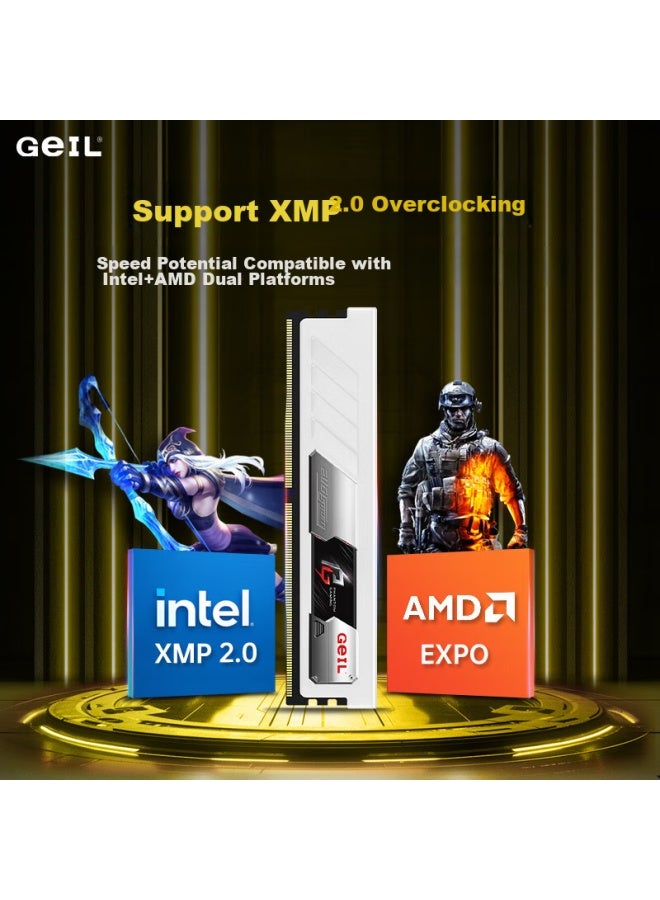 Geil 32gb Ddr4 3600 Desktop Computer Memory Module, Tian Jian Series, Dual-channel Memory Stick, White C16, Hynix Cjr Chips - Image 3
