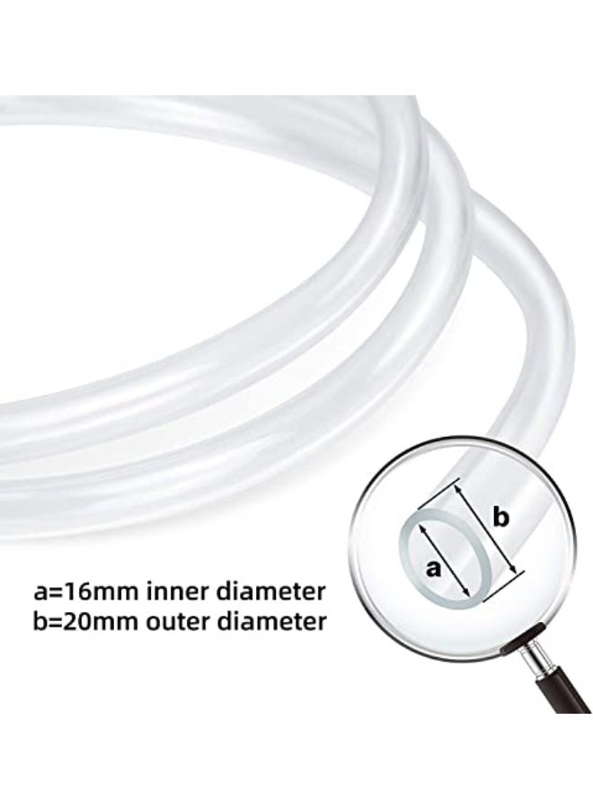 16mm inner diameter x 20mm outer diameter - 3 meter long clear PVC vinyl tube, flexible food-safe plastic tube for transporting water, oil and air - Image 1