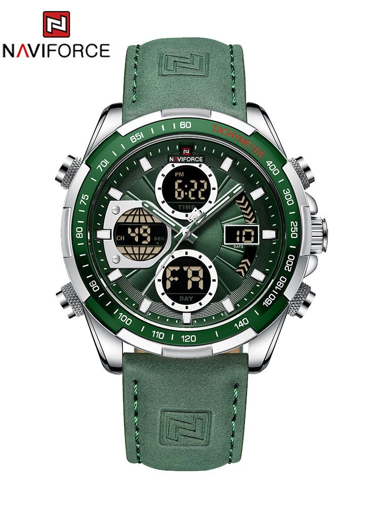 نافيفورس ساعات NAVIFORCE الرجالية الأنيقة، ساعة كرونوغراف رياضية أصلية فاخرة مقاومة للماء، ساعة كوارتز رقمية - Image 1