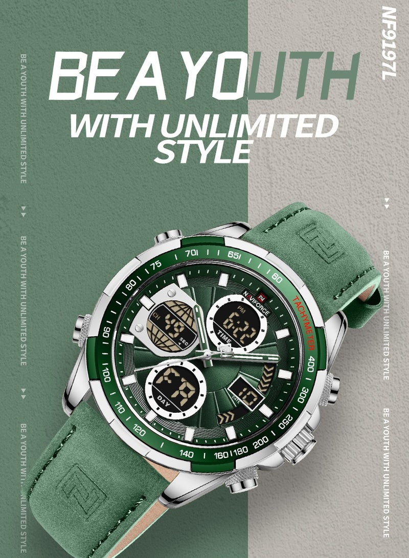 نافيفورس ساعات NAVIFORCE الرجالية الأنيقة، ساعة كرونوغراف رياضية أصلية فاخرة مقاومة للماء، ساعة كوارتز رقمية - Image 3