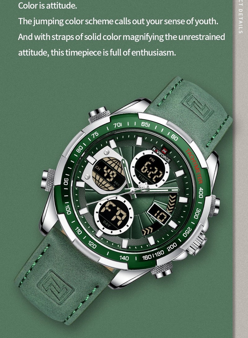 نافيفورس ساعات NAVIFORCE الرجالية الأنيقة، ساعة كرونوغراف رياضية أصلية فاخرة مقاومة للماء، ساعة كوارتز رقمية - Image 5