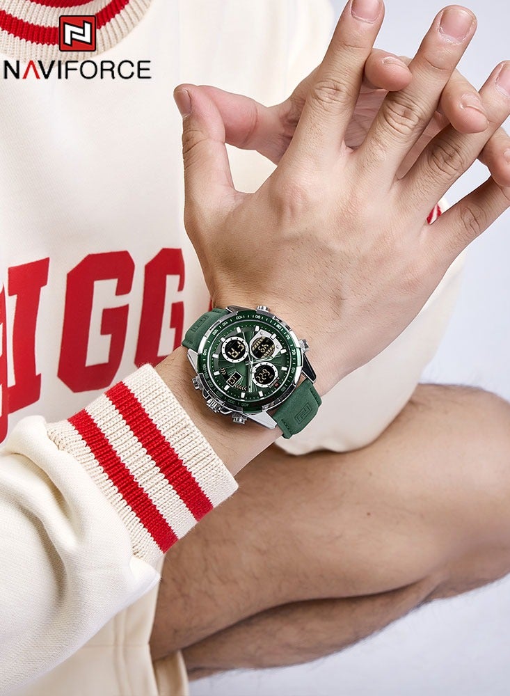 نافيفورس ساعات NAVIFORCE الرجالية الأنيقة، ساعة كرونوغراف رياضية أصلية فاخرة مقاومة للماء، ساعة كوارتز رقمية - Image 2