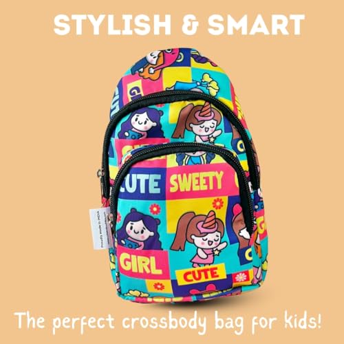 Cots and Cuddles 1pc Girl Print Colourful Cross body Bags for Boys and Girls Kids School, Picnic, Return Gifts, Office - Image 2