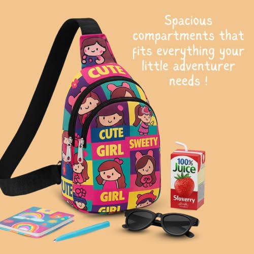 Cots and Cuddles 1pc Girl Print Colourful Cross body Bags for Boys and Girls Kids School, Picnic, Return Gifts, Office - Image 4