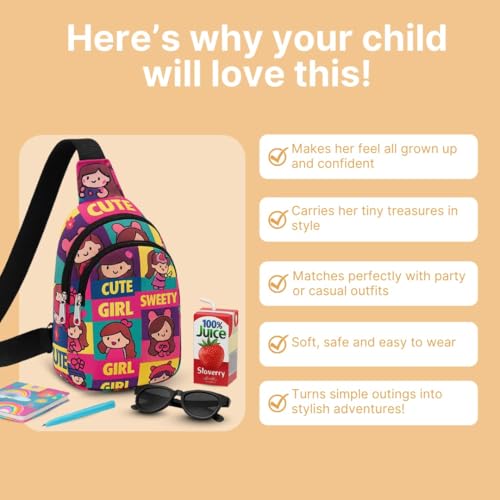 Cots and Cuddles 1pc Girl Print Colourful Cross body Bags for Boys and Girls Kids School, Picnic, Return Gifts, Office - Image 3