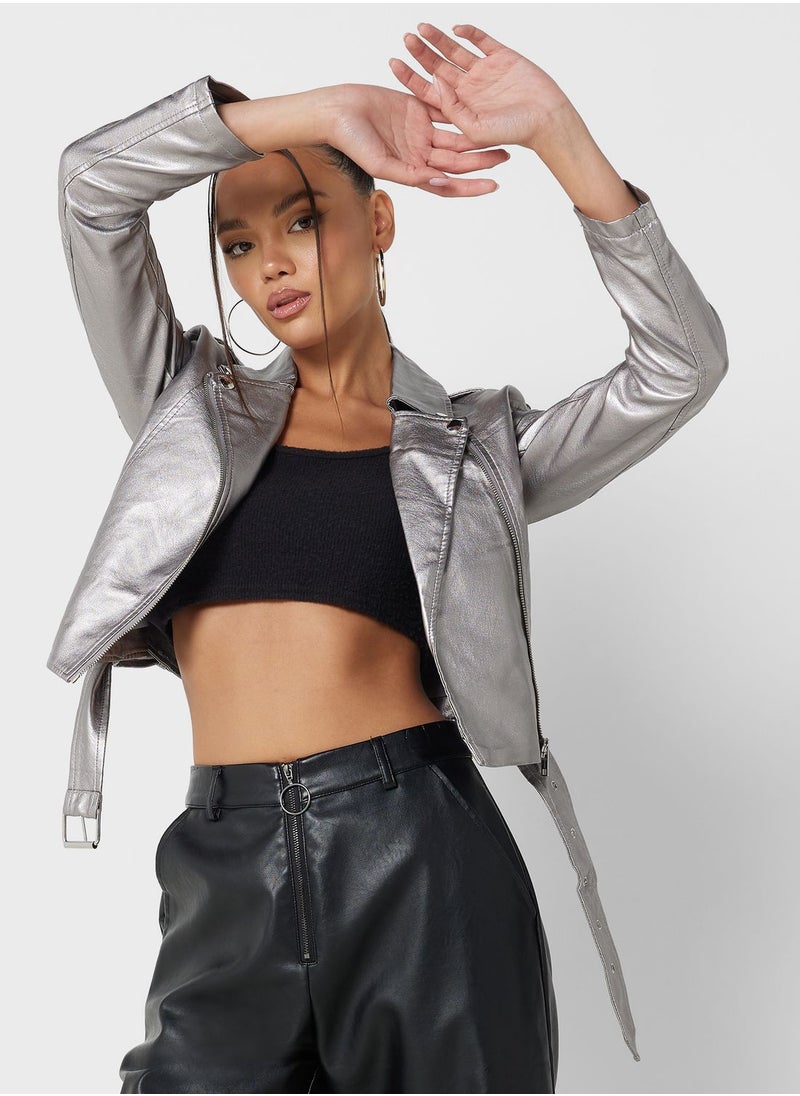 Ginger - Metallic Leather Jacket - Image 1
