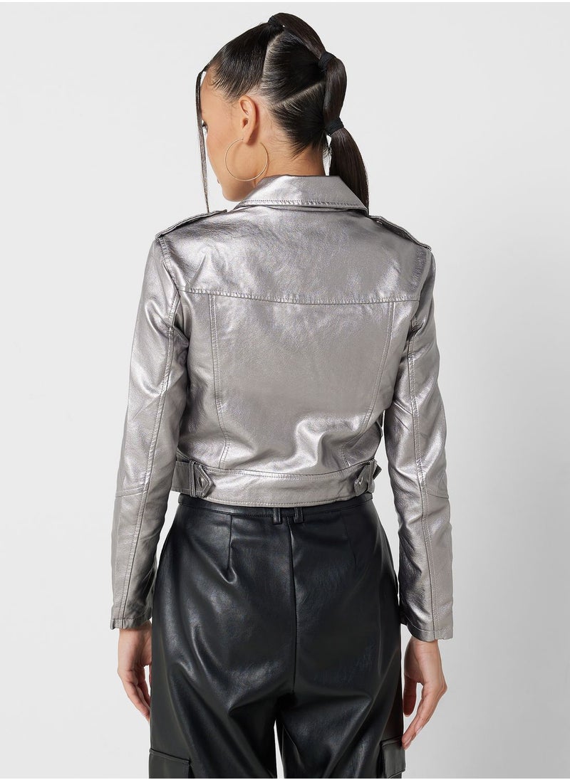Ginger - Metallic Leather Jacket - Image 1
