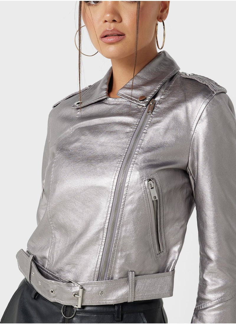 Ginger - Metallic Leather Jacket - Image 1