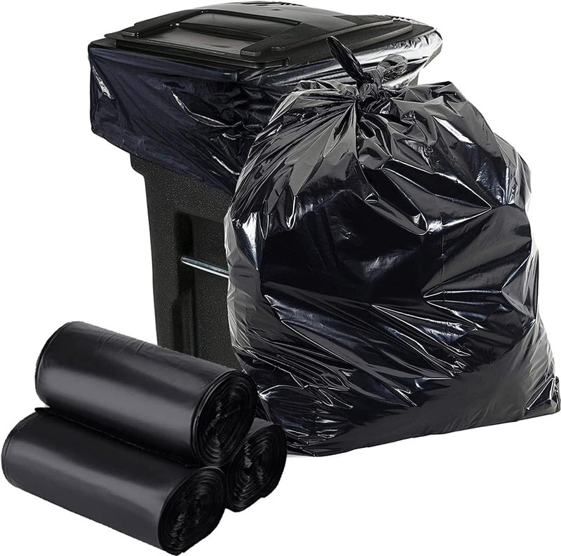 Purfex Garbage Bags, 100pcs Thick & Strong Bin Bags 65cm X 95cm (30 Gallon), Disposable Junk/Trash/Rubbish Bags, Bio-Degradable Heavy Duty Waste/Dust Bin Liners for Kitchen, Home & Office - Image 2