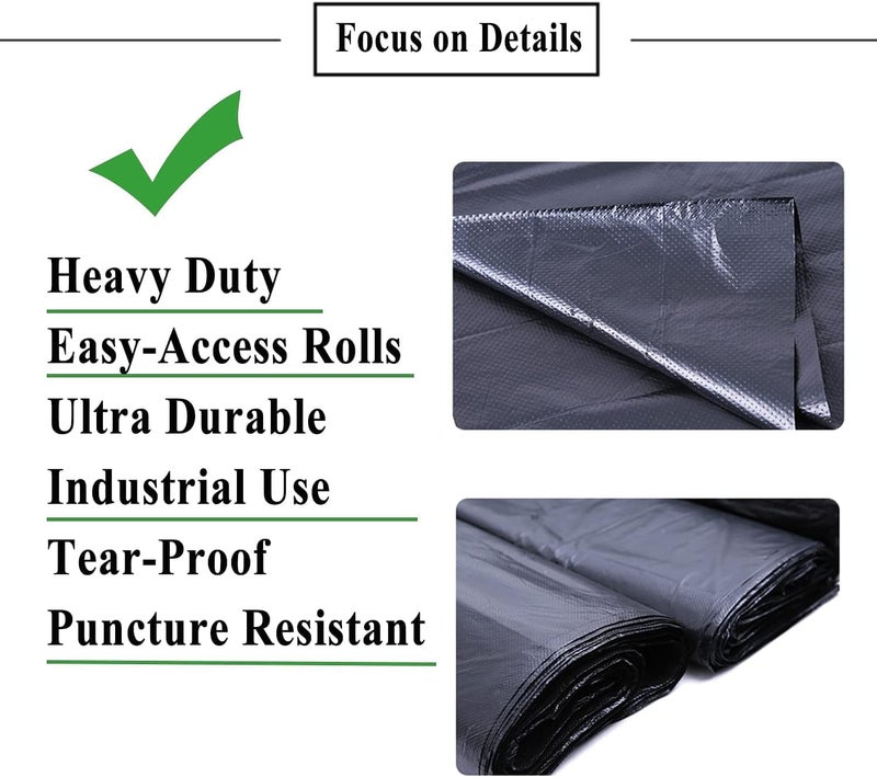 Purfex Garbage Bags, 100pcs Thick & Strong Bin Bags 65cm X 95cm (30 Gallon), Disposable Junk/Trash/Rubbish Bags, Bio-Degradable Heavy Duty Waste/Dust Bin Liners for Kitchen, Home & Office - Image 5