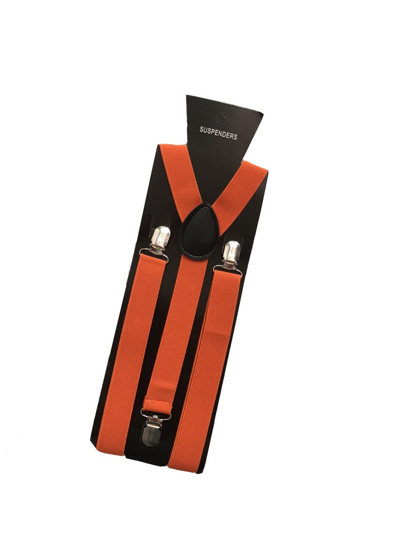 Generic 2.5 Multi-color Unisex Suspenders High-Elasticity Clips Dark orange 