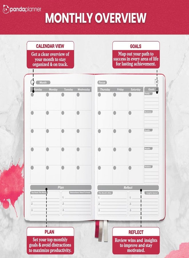 Panda Planner Planner 2026 - Red Panda Planner Sales Pro Daily Planner for Sales Reps | 90-Day Undated Goal, Productivity, & Sales Tracker | Business Planner with Monthly, Weekly & Daily Layout - Image 4