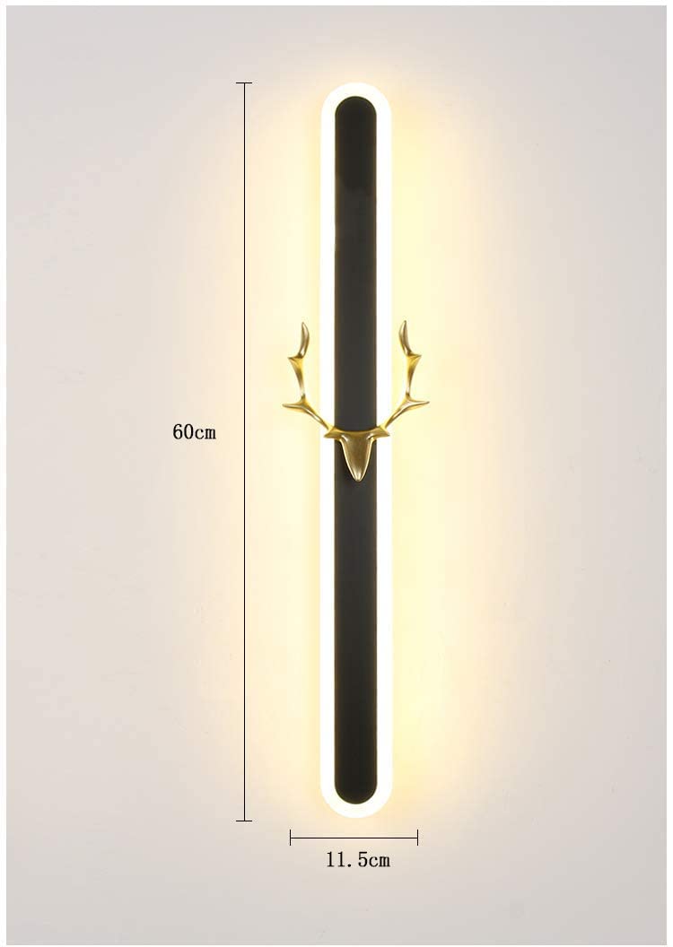 CITRA 15W 500MM Modern Black Long Gold Deer LED Wall Lamp - Warm White - Image 4