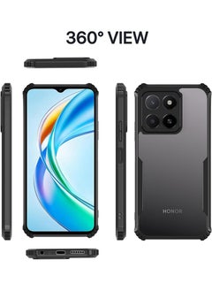 Case Up Case For Honor X5b Crystal Clear Tactical Back Cover Case With 360 Degree Protection, Shockproof Bumper Protective Phone Cover, Anti-Scratch Hard PC Back (Clear)  - Image 3