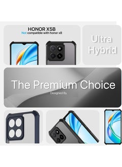 Case Up Case For Honor X5b Crystal Clear Tactical Back Cover Case With 360 Degree Protection, Shockproof Bumper Protective Phone Cover, Anti-Scratch Hard PC Back (Clear)  - Image 2