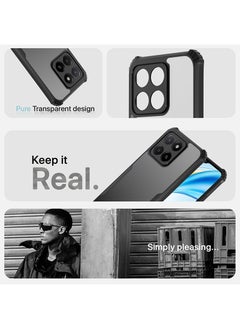 Case Up Case For Honor X5b Crystal Clear Tactical Back Cover Case With 360 Degree Protection, Shockproof Bumper Protective Phone Cover, Anti-Scratch Hard PC Back (Clear)  - Image 4