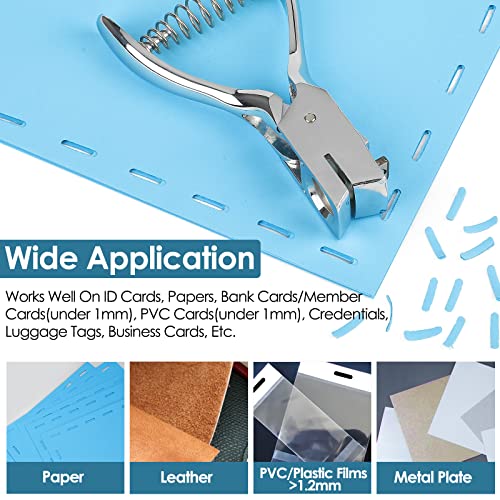 MROCO Hole Punch One Slot Badge Punch for ID Cards, Handheld, No Burrs, Metal Badge Puncher, 15mm x 3mm Hole Size - Image 2