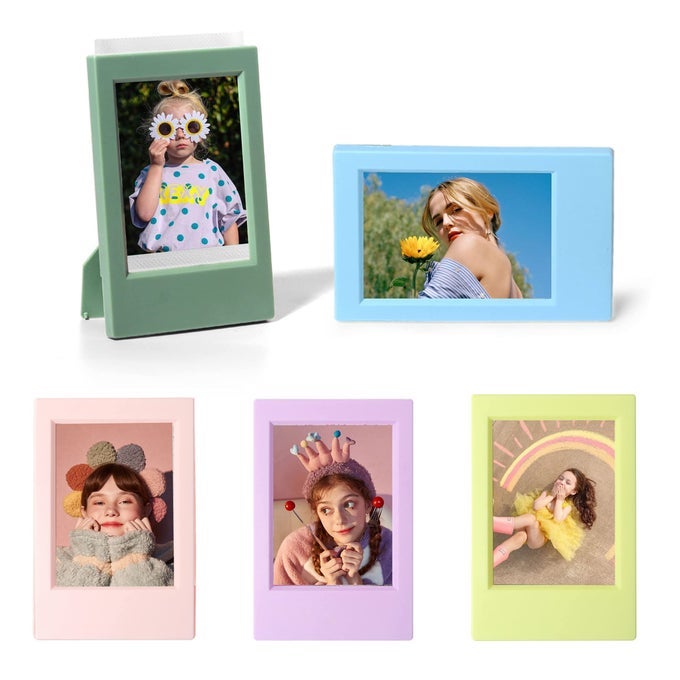 MINI 3 INCH FILM PHOTO PICTURE FRAME FOR FUJIFILM INSTAX MINI 12119990987EVO AND POLAROID 215X34 INCHES FRAME COLORFUL WALLET SIZE PHOTO TABLETOP DISPLAY USE 5 PACK