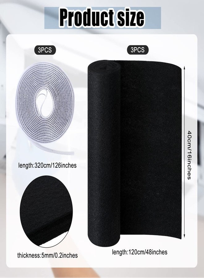 Fabbay 3 Pack Cut to Fit Carbon Pad Pre Filter Roll 16'' x 48'' with 3 Roll 126'' Tape for Air Purifiers Furnace Filters and AirConditioner Filters Cut to Fit Carbon Pad Removing Odor VOC - Image 2