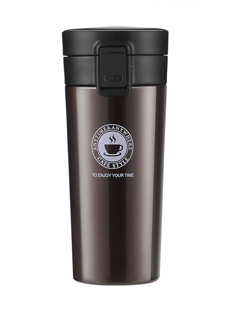 Y&D 380ml Stainless Steel Insulated Travel Coffee Mug Double Wall Vacuum Tumbler Water Bottle Flip Cap - Image 1