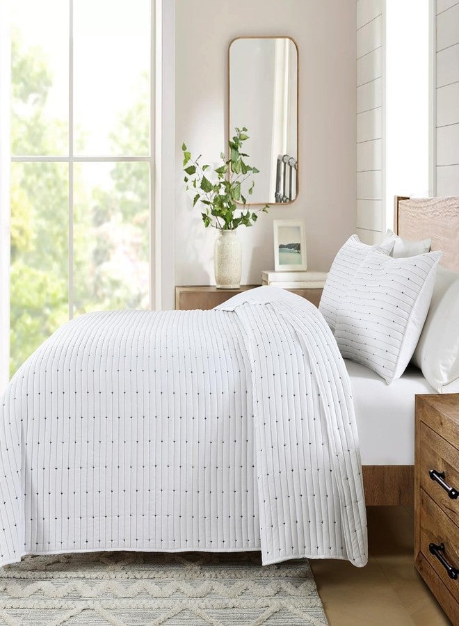 GREAGLE طقم لحاف جريجل كوين، طقم غطاء سرير خفيف الوزن بحجم كامل مع غطاءين للوسائد (20 × 26 بوصة)، (أبيض، 90 × 90 بوصة) - Image 5