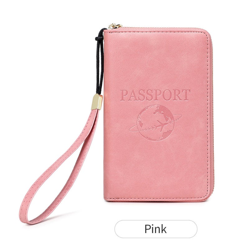 New Rfid Passbook Bag Long Zipper Passbook Holder Air Ticket Multifunctional Travel Storage Id Bag Wallet - Image 1