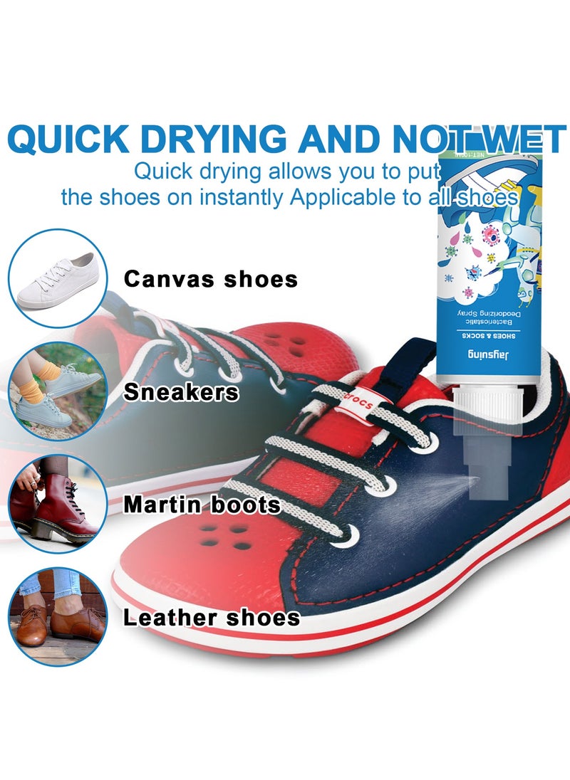 Natural Shoe Deodorizer Spray Refreshing Foot Spray Odor Remover Muti Purpose Foot Odor for Shoes Sneakers Boots Sandals Shoe Shock Antibacterial Spray Shoe And Socks Freshener-100ml