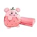 YUDONG Kids Stuffed Animal Travel Blanket and Pillow Set Adorable 3 in 1 Multifunctional Fruit Plush Pillow with Hand Warmer Design Perfect for Travel Camping Car Home and Office Pink - Image 4