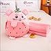 YUDONG Kids Stuffed Animal Travel Blanket and Pillow Set Adorable 3 in 1 Multifunctional Fruit Plush Pillow with Hand Warmer Design Perfect for Travel Camping Car Home and Office Pink - Image 2
